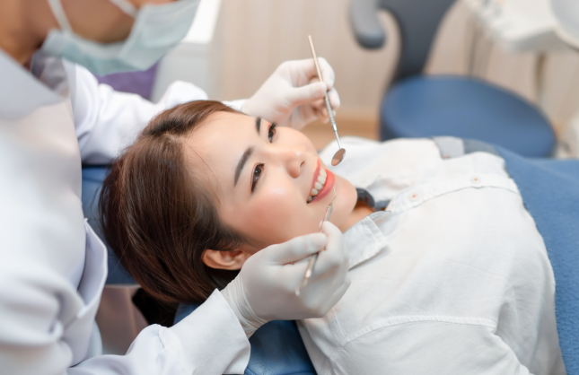 Dental examination in progress